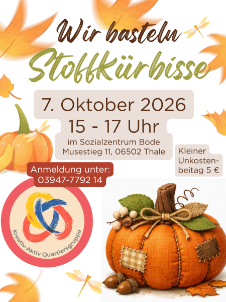 Plakat Stoffkürbisse basteln